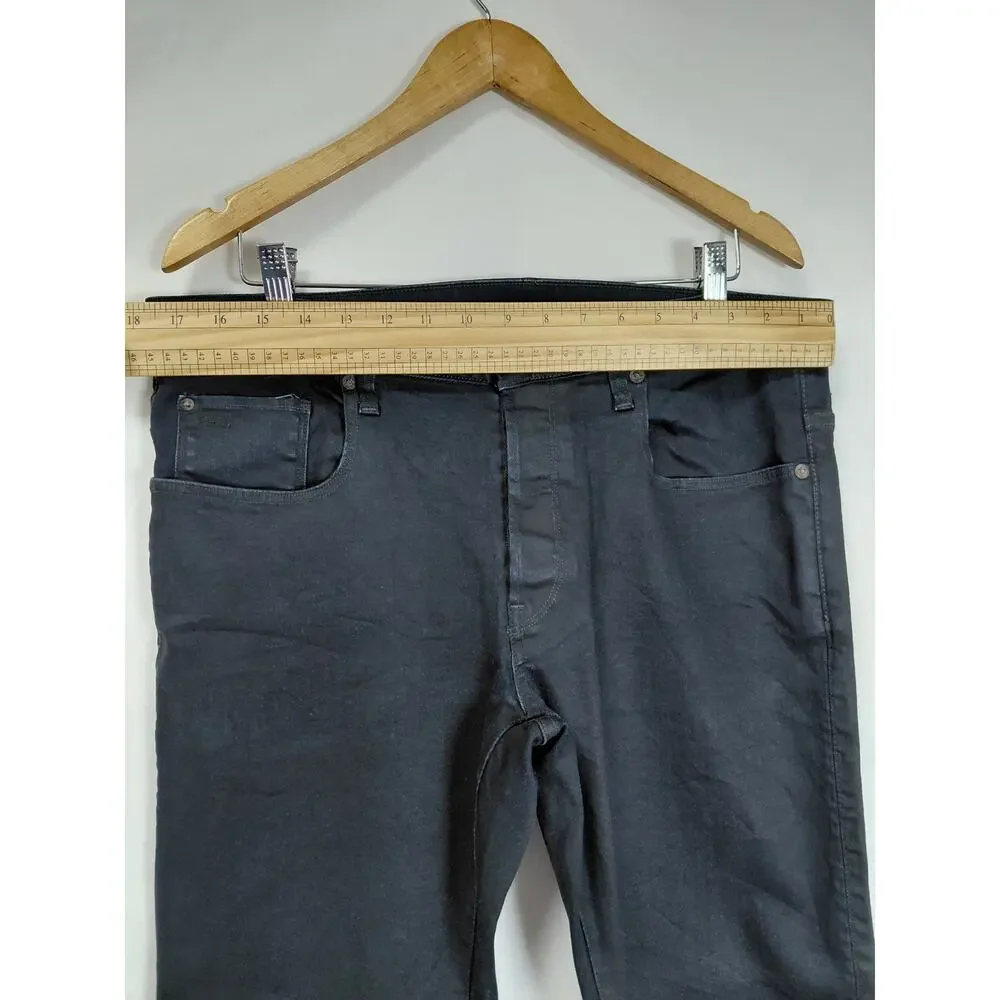 G-Star 3301 Straight Raw Coated Black Denim Jeans Men Size 36